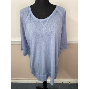 Cato Active Light Blue 3/4 Sleeve Blouse Size X-Large